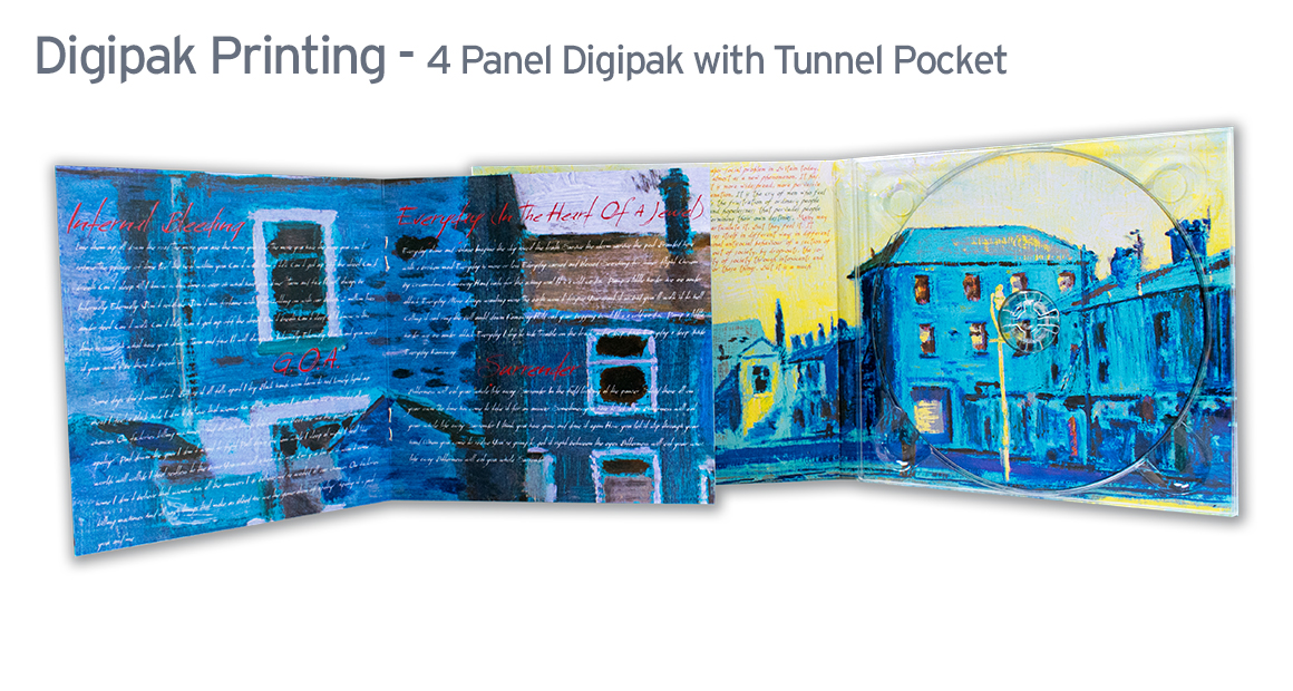 4 Panel CD Digipak With Tunnel Pocket 