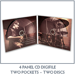 4 Panel CD Digifile Two Pockets Two Discs Straight Cut