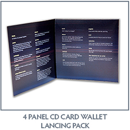 CD Lancing Pack 4 Panel CD Card Wallet