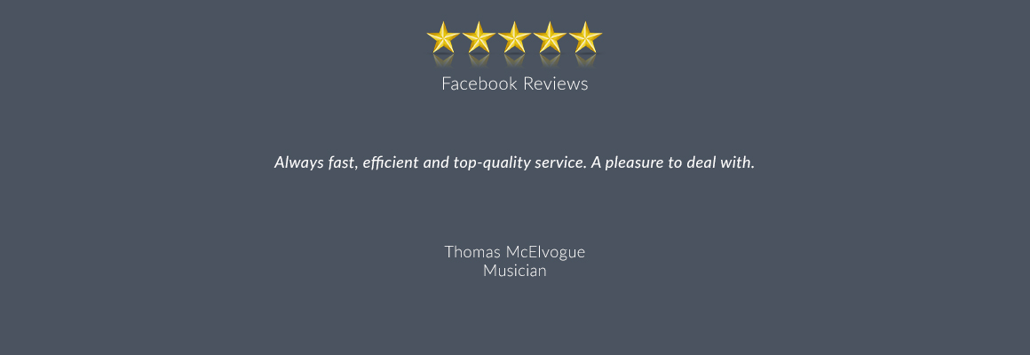 Always fast, efficient and top-quality service. A pleasure to deal with.